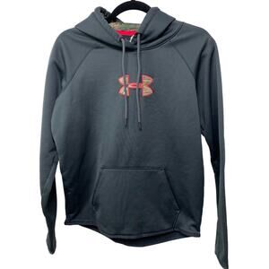 Under Armour Cold Gear Camo Hooded Sweatshirt Long Sleeve Logo Womens Black M